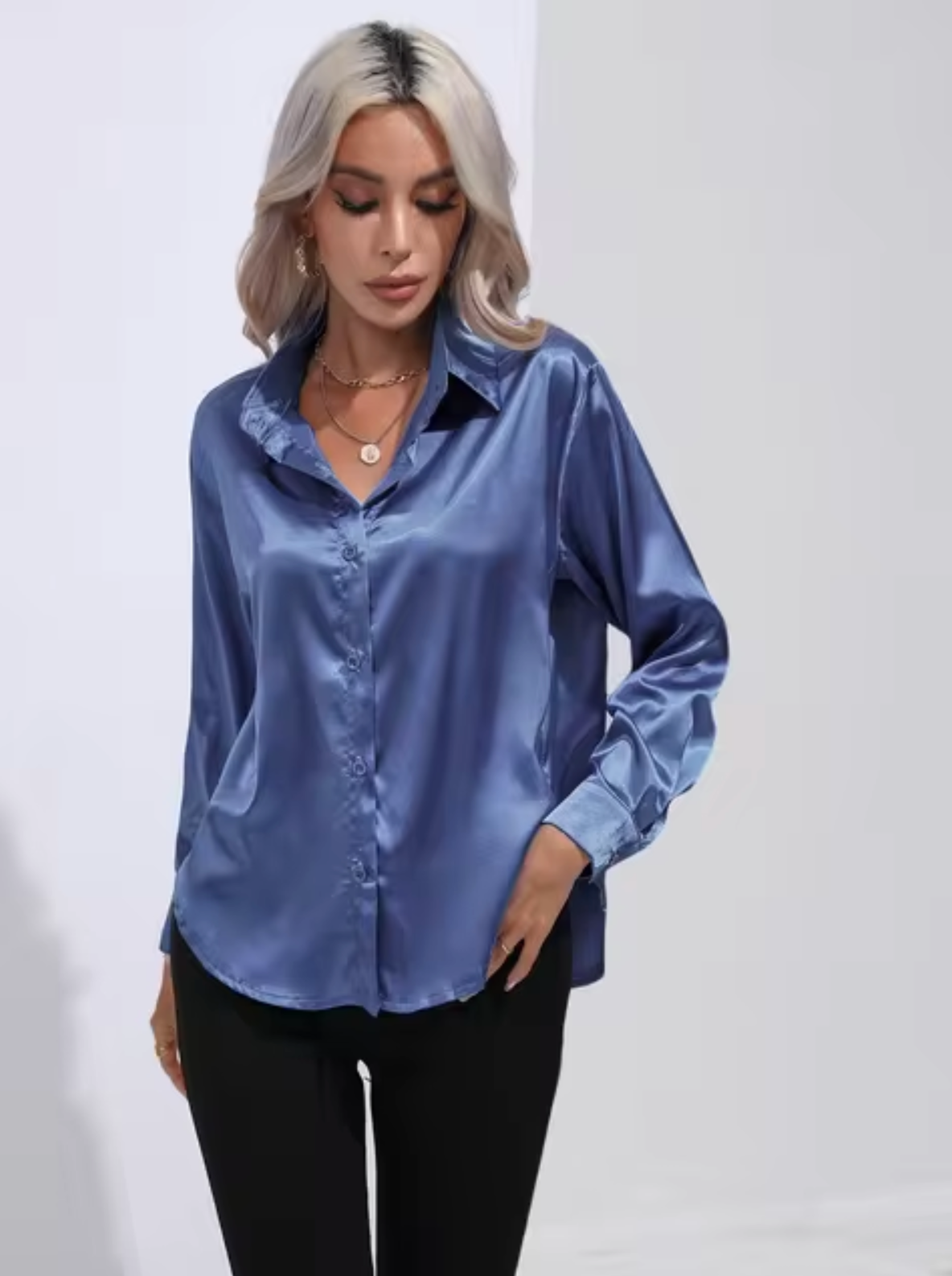 Doreen | Elegant Satin Charm Blouse
