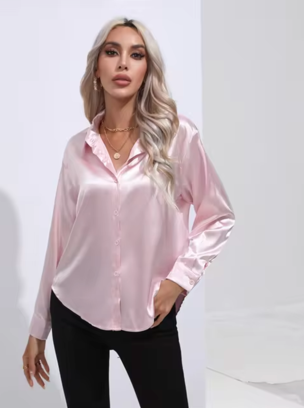 Doreen | Elegant Satin Charm Blouse
