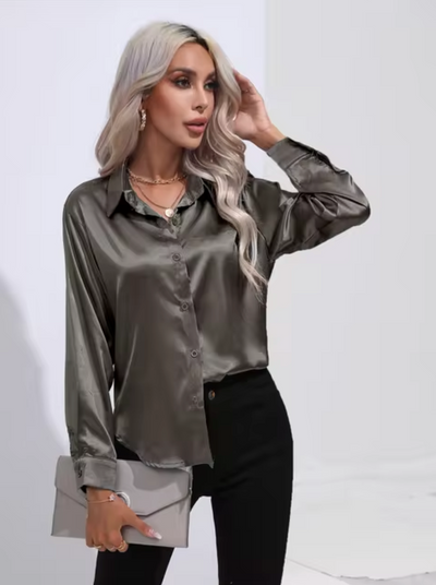 Doreen | Elegant Satin Charm Blouse