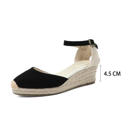 Variant image for Evelyn | Wedge Sandals for Women - Genuine Cow Suede Flatform Wedges-1