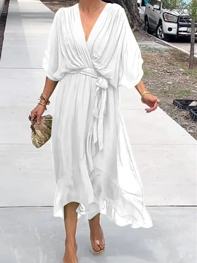 Variant image for Sophie | Women's Chiffon Dress - Elegant V-Neck Wedding Guest Dress-49