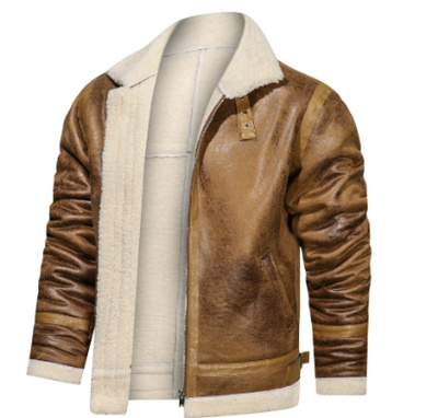 Jack | Leather jacket with stand-up collar