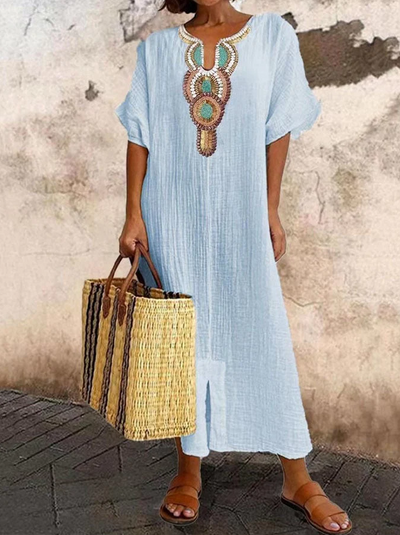 Airy Ethnic Accent Caftan | Summer Bohemian Fashion 4