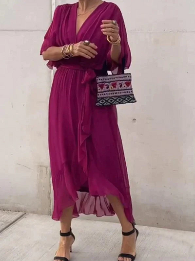 Sophie | Women's Chiffon Dress - Elegant V-Neck Wedding Guest Dress 6