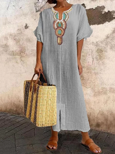 Airy Ethnic Accent Caftan | Summer Bohemian Fashion 3