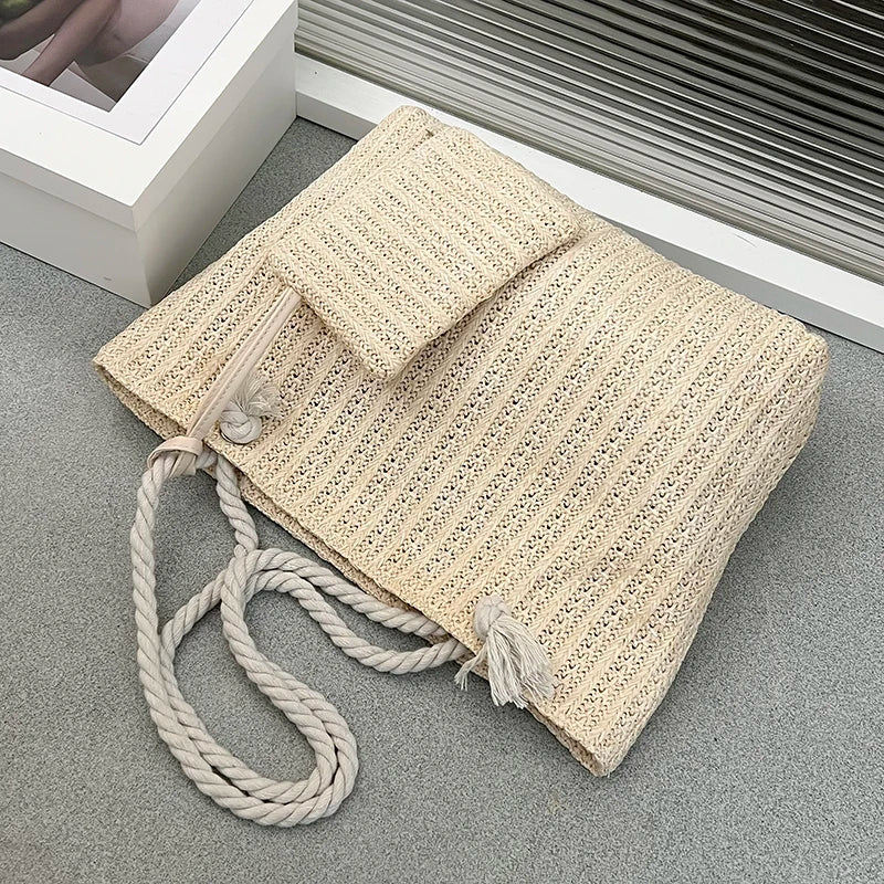 Dazzling | Straw Tote Bag - Large Beach Bag for Summer Outings-4