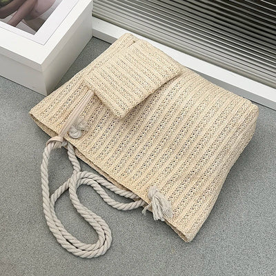 Dazzling | Straw Tote Bag - Large Beach Bag for Summer Outings-4