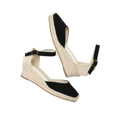 Evelyn | Wedge Sandals for Women - Genuine Cow Suede Flatform Wedges-2