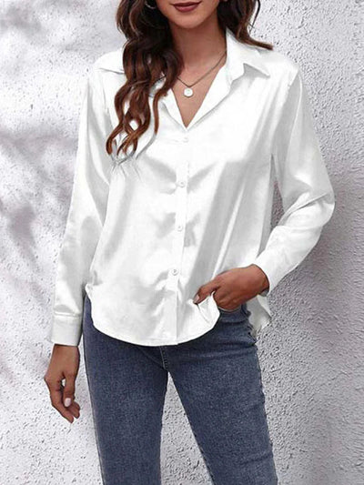 Katrin | Silk Elegance Long Sleeve Blouse