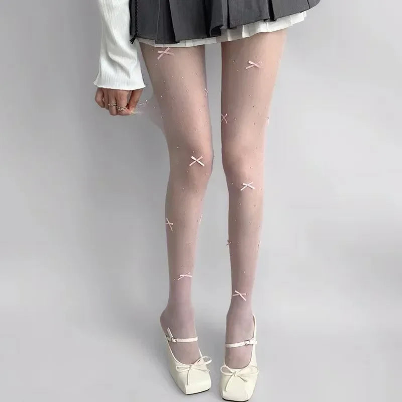 Simone | Playful tights with bow pattern