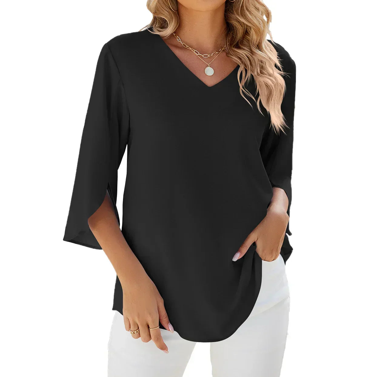 Sophie | Stylish summer blouse with V neck