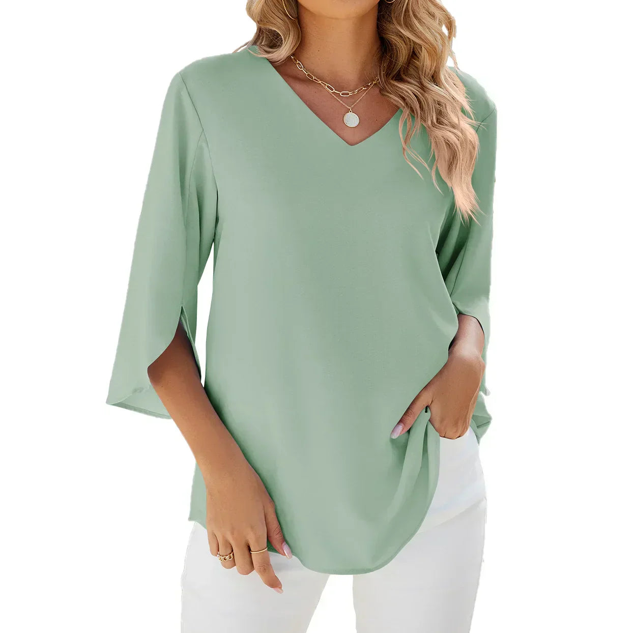 Sophie | Stylish summer blouse with V neck