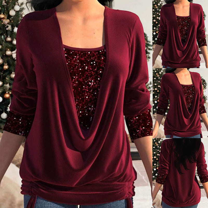 Diana | SparkleFlow Sequin Plus Size Blouse