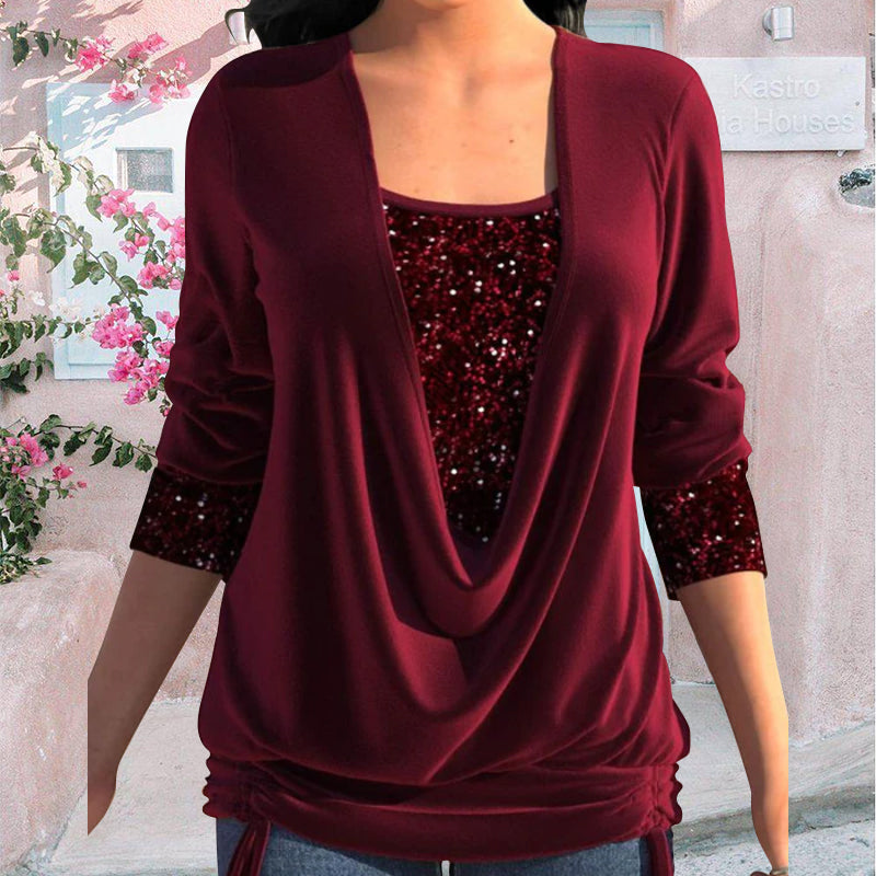 Diana | SparkleFlow Sequin Plus Size Blouse