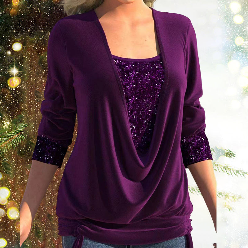 Diana | SparkleFlow Sequin Plus Size Blouse
