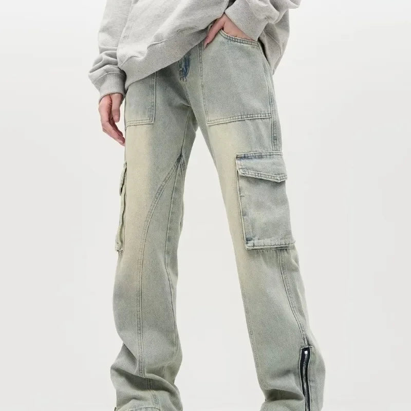 Stefan | Baggy jeans with side zips