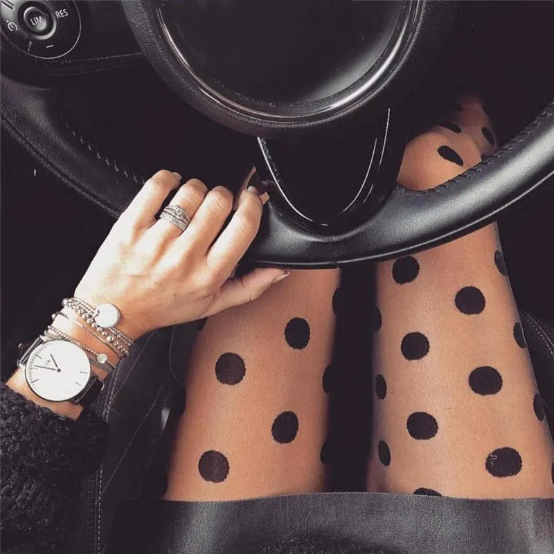 Stefanie | Fashionable tights with a dot pattern