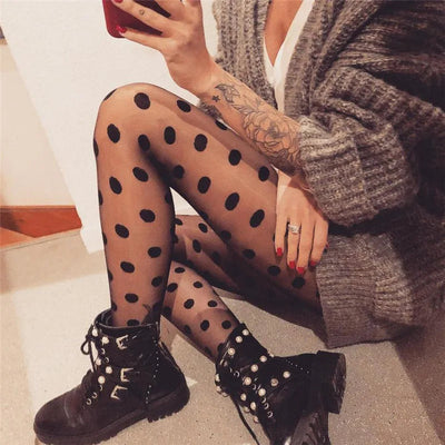 Stefanie | Fashionable tights with a dot pattern