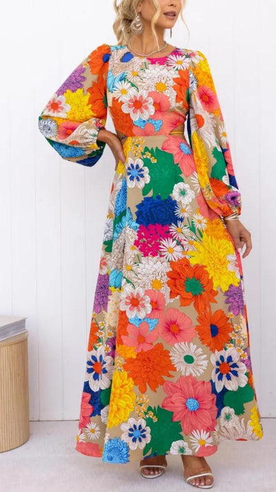 Mia | Floral Maxi Dress with Long Sleeves-1