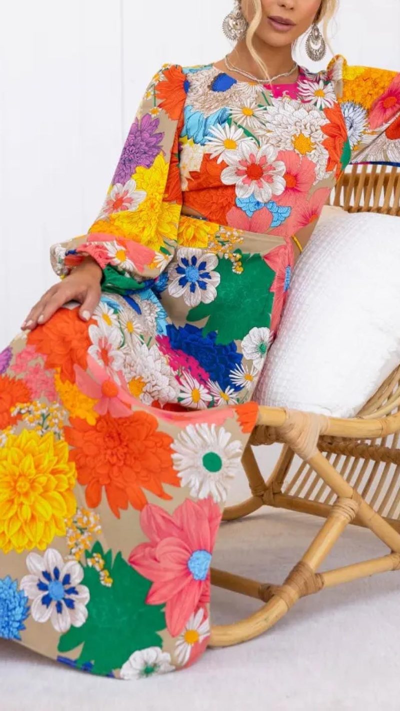 Mia | Floral Maxi Dress with Long Sleeves-2