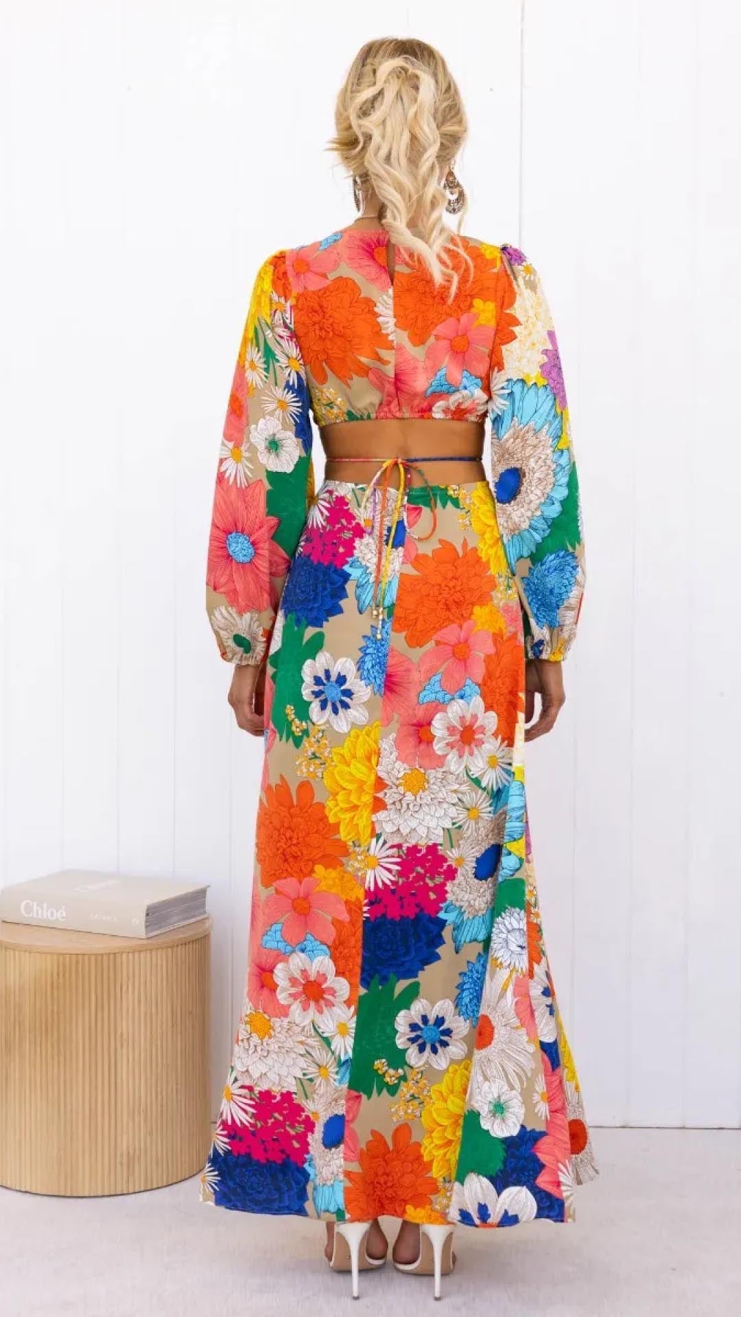Mia | Floral Maxi Dress with Long Sleeves-5