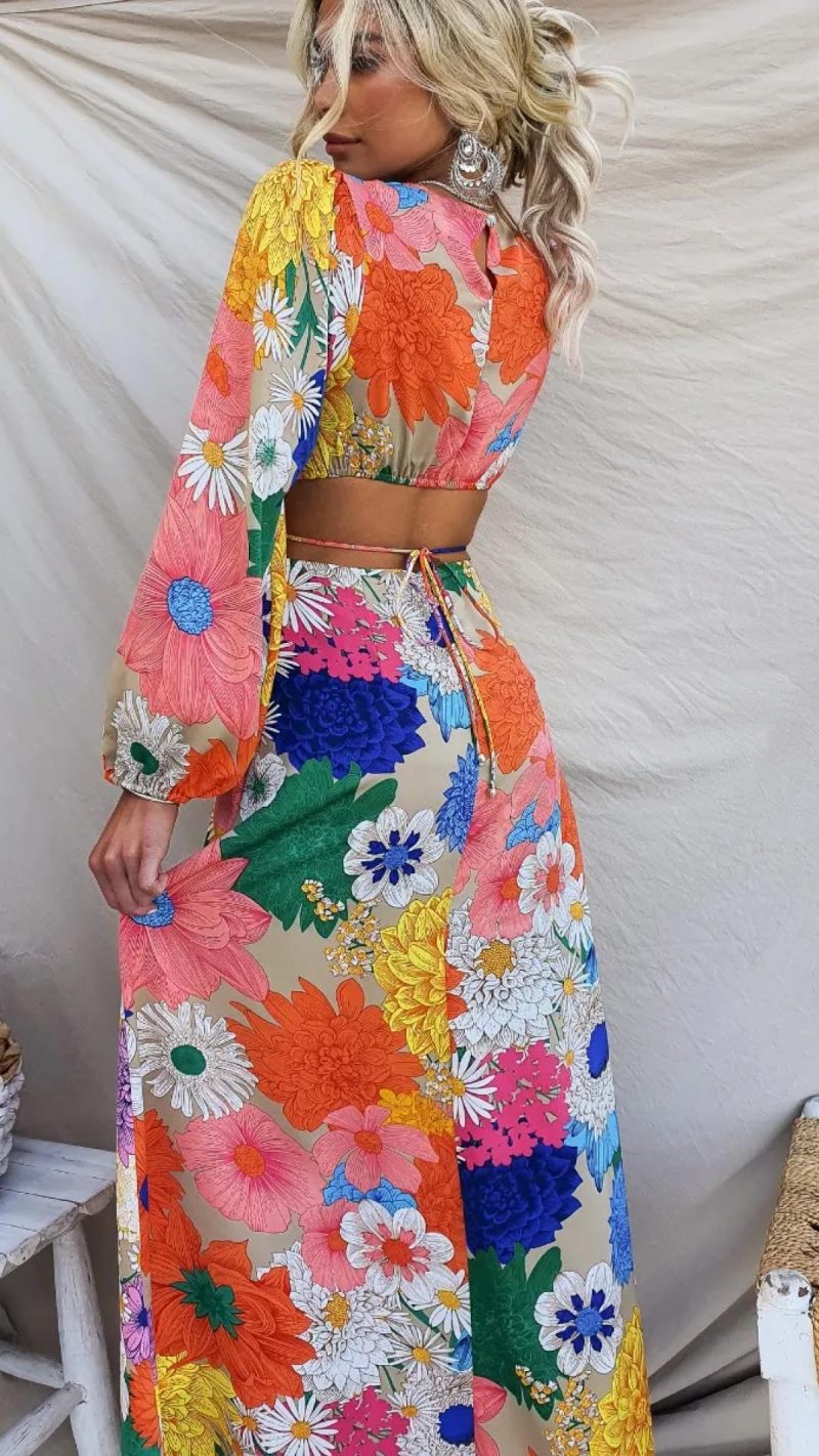Mia | Floral Maxi Dress with Long Sleeves-3