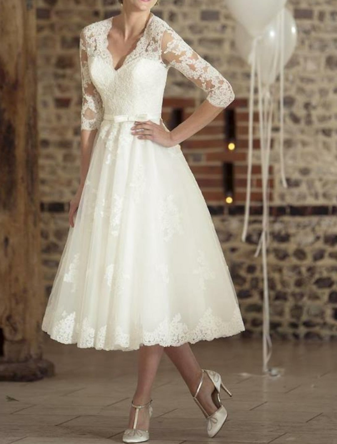 Tania | Vintage Midi Wedding Dress