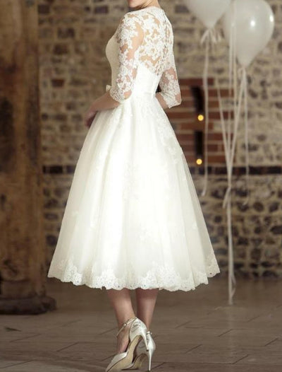 Tania | Vintage Midi Wedding Dress