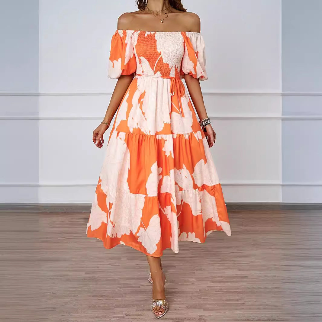 Valeria | Elegant off the shoulder midi dress