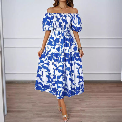Valeria | Elegant off the shoulder midi dress