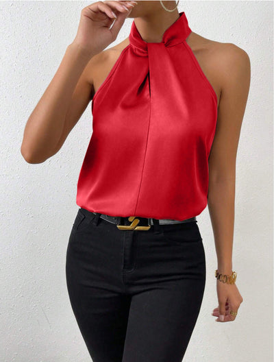 Vanna | Silk Knot Neck Top