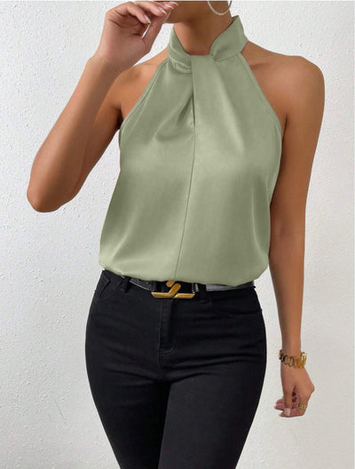 Vanna | Silk Knot Neck Top