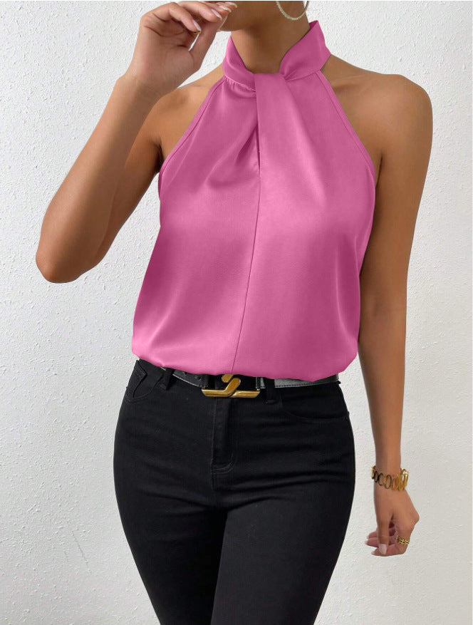 Vanna | Silk Knot Neck Top