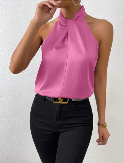 Vanna | Silk Knot Neck Top