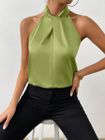 Vanna | Silk Knot Neck Top