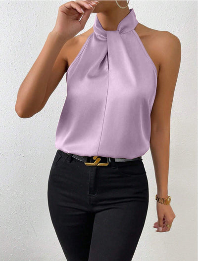 Vanna | Silk Knot Neck Top