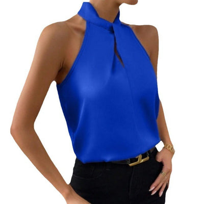 Vanna | Silk Knot Neck Top