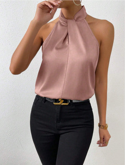 Vanna | Silk Knot Neck Top