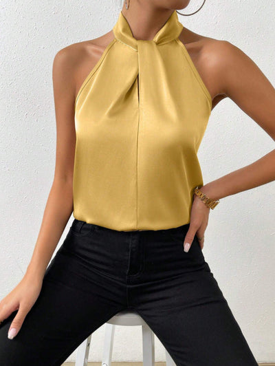 Vanna | Silk Knot Neck Top