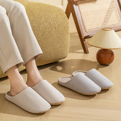 Veronica | Striped slippers with non slip sole