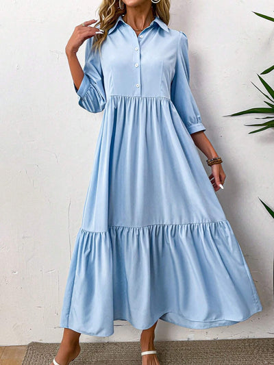 Vittoria | Elegant shirt collar maxi dress
