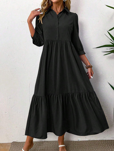 Vittoria | Elegant shirt collar maxi dress