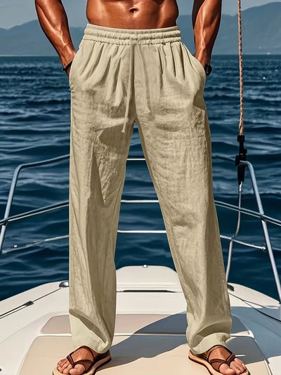Luxe Linen | Men's Pants - Wide Cut, Breathable Fabric for Casual and Business Wear-4