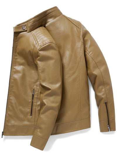 Arlo | Stylish Leather Jacket with Zipper Pockets