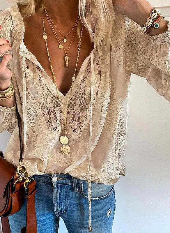 Eyanalless | Women's Boho Blouse - Long Sleeve Summer Top 5