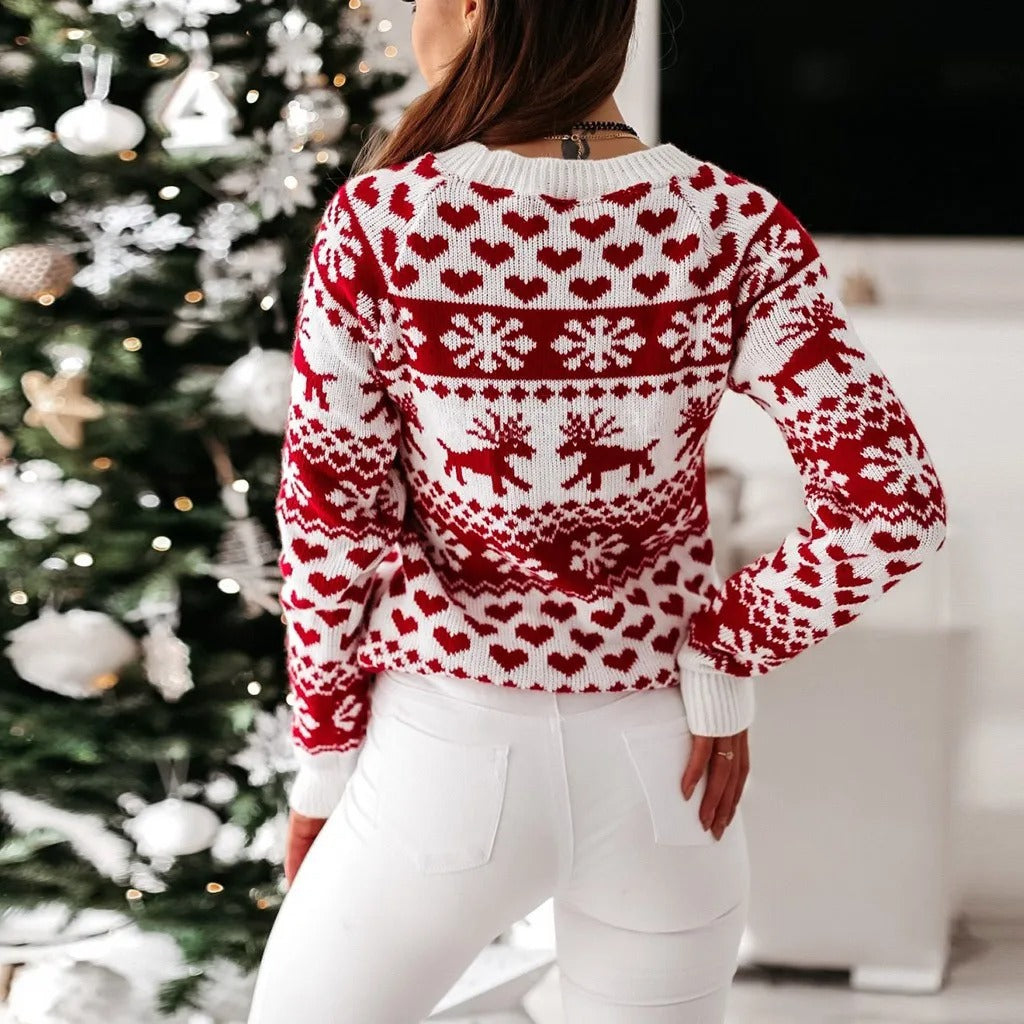 Althea | Xmas Moose Print Sweater