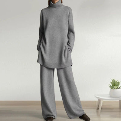 Erin | Turtleneck Sweater with Wide Leg Pant Set