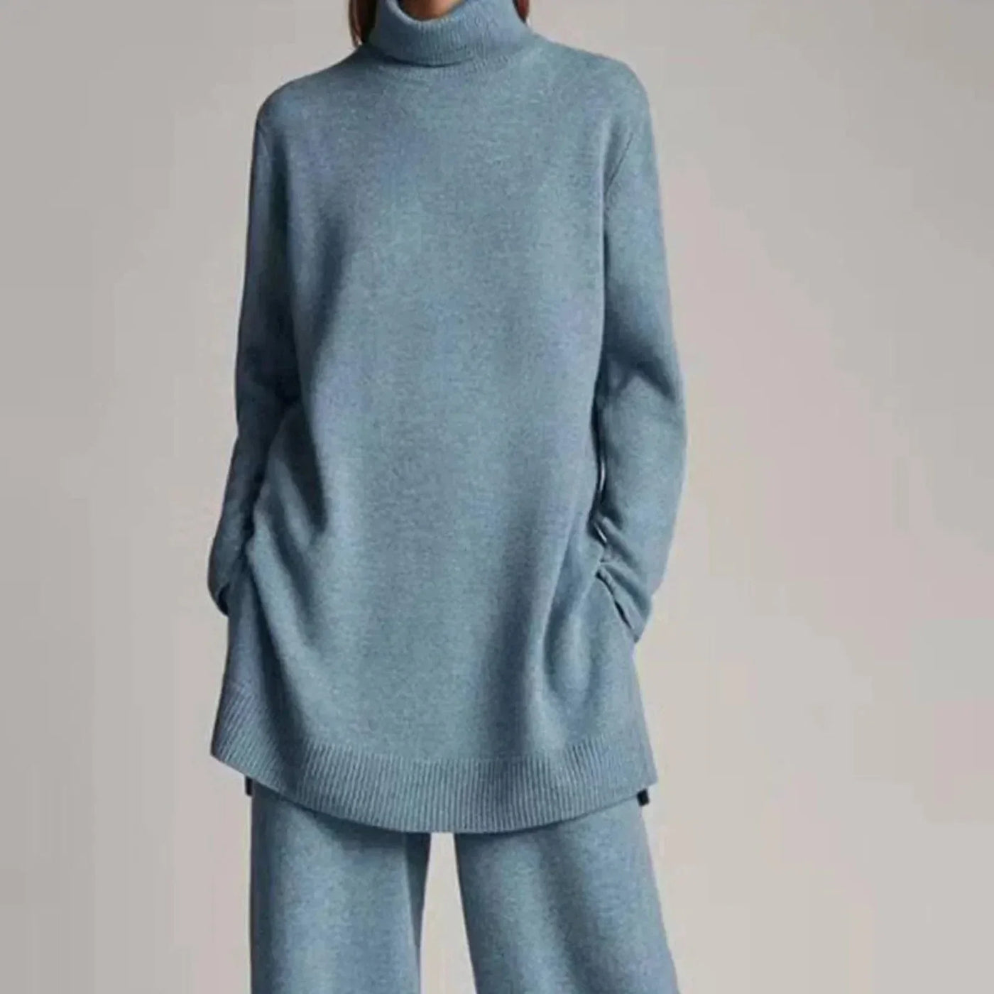 Erin | Turtleneck Sweater with Wide Leg Pant Set