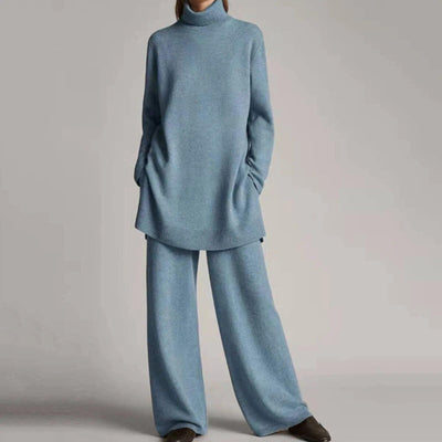 Erin | Turtleneck Sweater with Wide Leg Pant Set