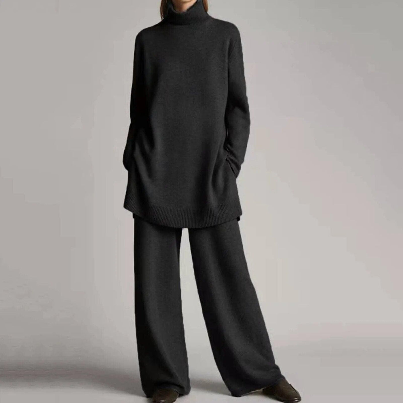 Erin | Turtleneck Sweater with Wide Leg Pant Set